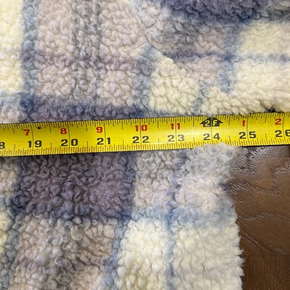 K Jordan Plaid Fleece Hoodie - Cream and Purple - Picture 5 of 9